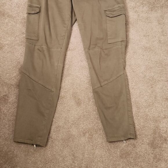 Blank NYC The Reade Crop Olive Green Crop Skinny Jeans Cargo Pockets Size 29/8 - Picture 3 of 11